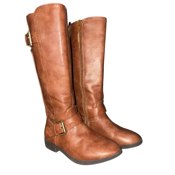 SO Camilaa Cognac Girls’ Knee-High Boots - Size 12 - Picture 3 of 7